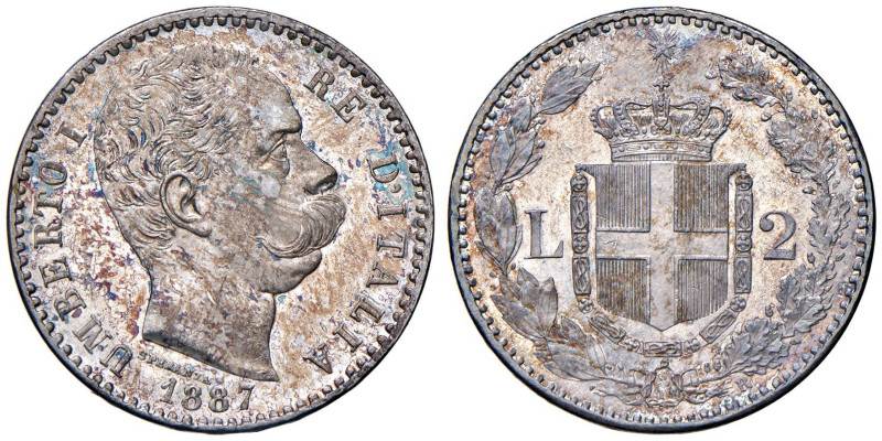 Umberto I (1878-1900) 2 Lire 1887 - Nomisma 1000 AG 

Status: FDC