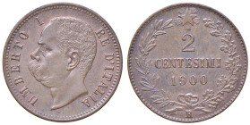 Umberto I (1878-1900) 2 Centesimi 1900 S senza punto - Nomisma 1030 CU R