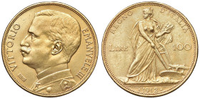 Vittorio Emanuele III (1900-1946) 100 Lire 1912 - Nomisma 1048 AU RR Evidenti segni di pulizia. Da montatura.