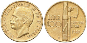 Vittorio Emanuele III (1900-1946) 100 Lire 1923 - Nomisma 1051 AU R Da montatura.