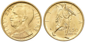 Vittorio Emanuele III (1900-1946) 50 Lire 1931 An. IX - Nomisma 1067 AU