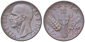 Vittorio Emanuele III (1900-1946) 10 Centesimi 1937 An. XV - Nomisma 1330 CU