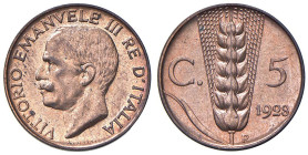 Vittorio Emanuele III (1900-1946) 5 Centesimi 1928 - Nomisma 1358 CU R