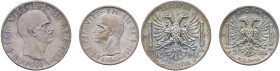 Vittorio Emanuele III Albania (1900-1943) Lotto di 2 monete da 10 e 5 Lek 1939 An. XVII - Nomisma 1447, 1448 AG