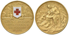 Vittorio Emanuele III (1900-1946) Medaglia 1915 croce rossa - Nomisma 1472 AU RR