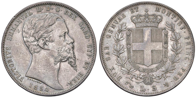 Vittorio Emanuele II (1849-1861) 5 Lire 1854 G - Nomisma 778 AG R

Status: BB-...