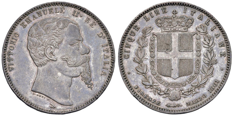 Vittorio Emanuele II (1861-1878) 5 Lire 1861 F - Nomisma 877 AG RR

Status: qS...