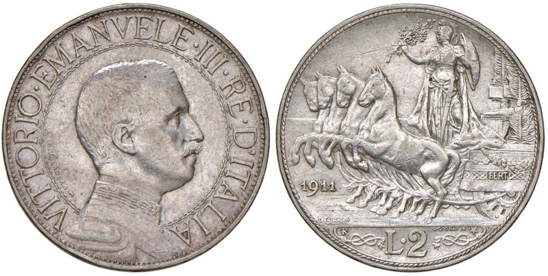 Vittorio Emanuele III (1900-1946) 2 Lire 1911 - Nomisma 1160 AG RR

Status: BB