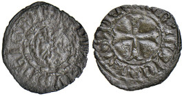 NAPOLI Ladislao Durazzo (1386-1414) Denaro - MIR manca; Fabrizi/Giuliani 108 MI (g 0,56) RRR Con cartellino di Numismatica De Falco.