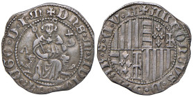NAPOLI Alfonso I d'Aragona (1442-1458) Carlino - MIR 54/1 AG (g 3,63) RR