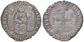NAPOLI Ferdinando I d'Aragona (1458-1494) Coronato - MIR manca AG (g 3,89)  RRRRR La croce è rigata. Il 4 novembre del 1458 Ferdinando d’Aragona è leg...