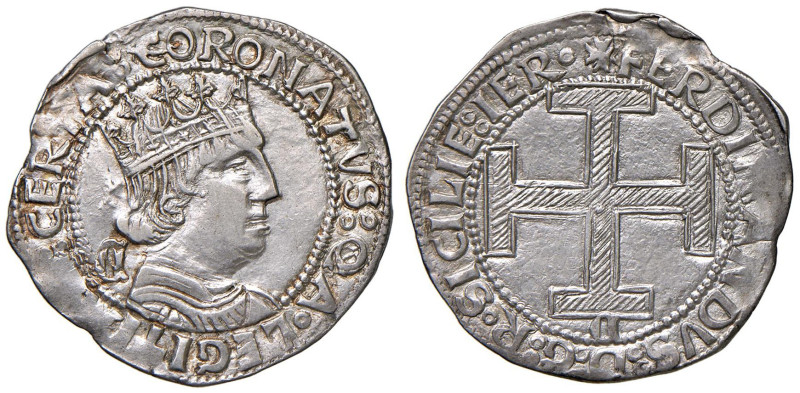 NAPOLI Ferdinando I d'Aragona (1458-1494) Coronato - MIR 68/12 AG (g 3,99) 

S...