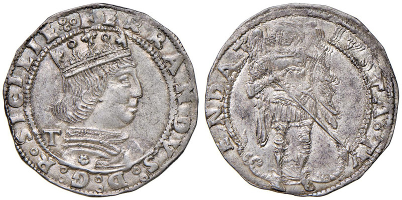 NAPOLI Ferdinando I d'Aragona (1458-1494) Coronato - MIR 69/2 AG (g 3,99) 

St...