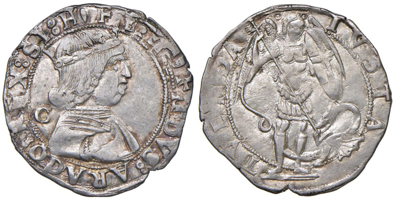 NAPOLI Ferdinando I d'Aragona (1458-1494) Coronato - MIR 70/1 AG (g 3,99) NC

...