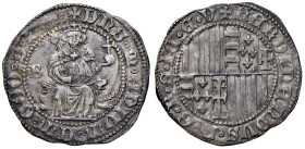 NAPOLI Ferdinando I d'Aragona (1458-1494) Carlino - MIR 72/3 AG (g 3,65) R Con cartellino di Numismatica De Falco.