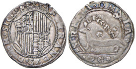 NAPOLI Ferdinando I d'Aragona (1458-1494) Mezzo carlino - MIR 74 AG (g 1,76) R