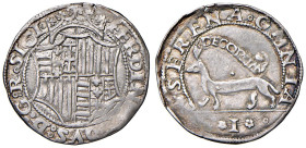 NAPOLI Ferdinando I d'Aragona (1458-1494) Mezzo carlino - MIR 74/1 AG (g 1,76)