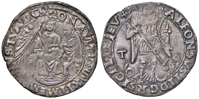 NAPOLI Alfonso II d'Aragona (1494-1495) Coronato - MIR 89/4 AG (g 3,79) RRRR

...