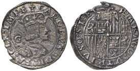 NAPOLI Carlo V d'Asburgo (1516-1556) Carlino - Magliocca 50 AG (g 2,63) Interessante falso d'epoca da studio.