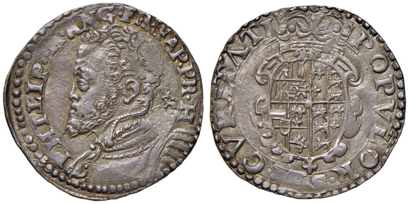 NAPOLI Filippo II d'Asburgo (1554-1598) Tarì - Magliocca 43/1 AG (g 5,99) R Esem...