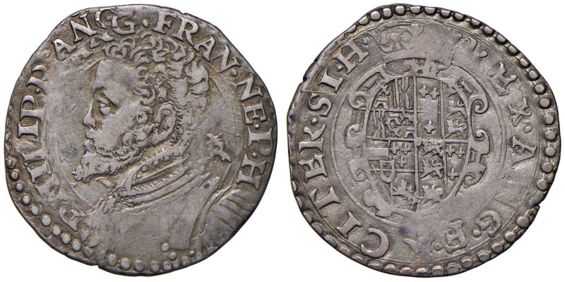 NAPOLI Filippo II d'Asburgo (1554-1598) Tarì - Magliocca 44/2 AG (g 5,88) RRRR
...