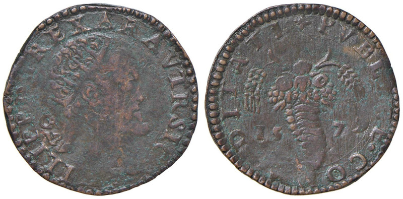 NAPOLI Filippo II d'Asburgo (1554-1598) Tornese 1579 - Magliocca 99 CU (g 7,30) ...