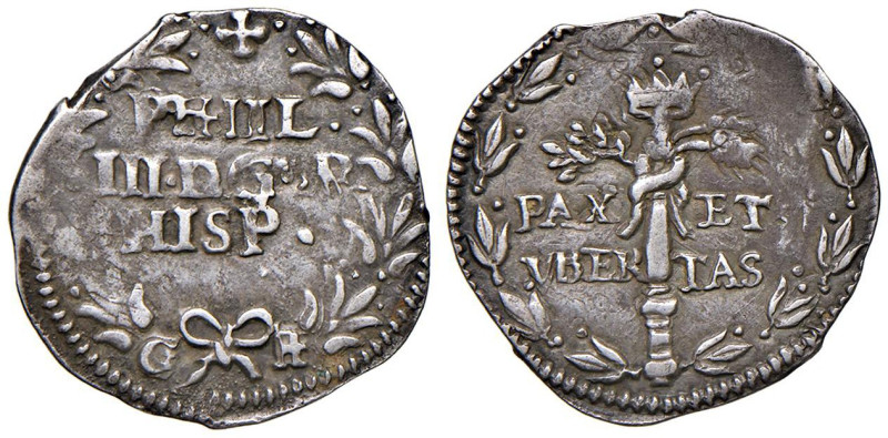 NAPOLI Filippo III d'Asburgo (1598-1621) 3 Cinquine - Magliocca 27 AG (g 2,07) R...