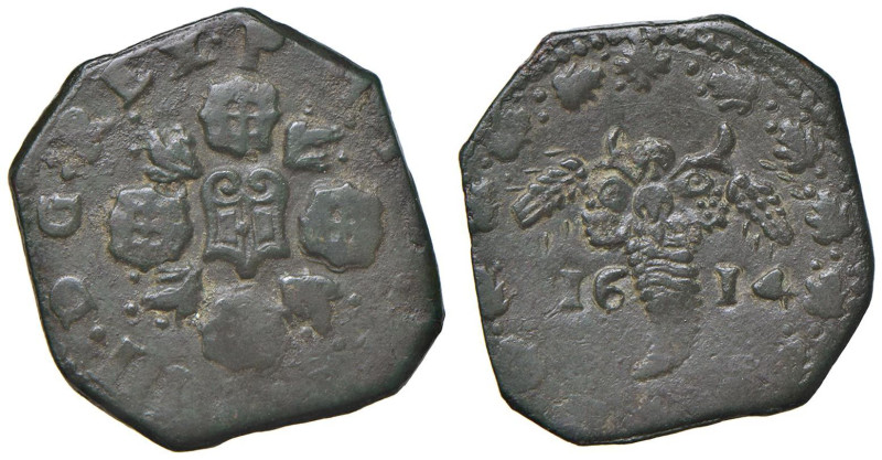 NAPOLI Filippo III d'Asburgo (1598-1621) Tornese 1614 - Magliocca 67 CU (g 5,80)...