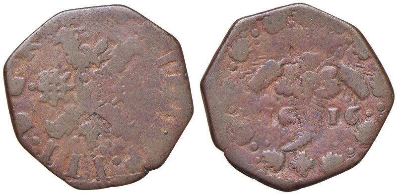 NAPOLI Filippo III d'Asburgo (1598-1621) Tornese 1616 - Magliocca 72 CU (g 5,36)...