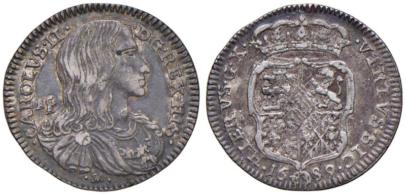 NAPOLI Carlo II d'Asburgo (1674-1700) Carlino 1689 - Nomisma 79 AG (g 2,61) NC
...