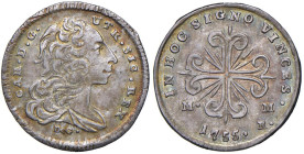 NAPOLI Carlo di Borbone (1734-1759) Carlino 1755 - Nomisma 305 AG (g 2,02) RR
