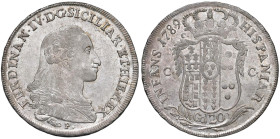 NAPOLI Ferdinando IV di Borbone (1759-1799) Piastra 1789 - Nomisma 441 AG (g 27,26) RR