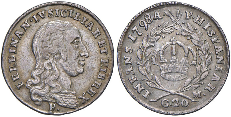 NAPOLI Ferdinando IV di Borbone (1759-1799) Tarì 1798 - Nomisma 506 AG (g 4,54)...