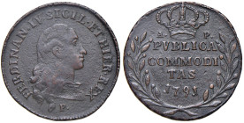 NAPOLI Ferdinando IV di Borbone (1759-1799) Pubblica 1791 - Nomisma 543 CU (g 8,92) NC