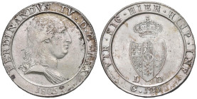 NAPOLI Ferdinando IV di Borbone (1799-1805) Piastra 1805 - Nomisma 656 AG (g 27,57) R