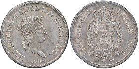 NAPOLI Ferdinando I di Borbone (1816-1825) Piastra 1818 - Nomisma 796 AG (g 27,50)