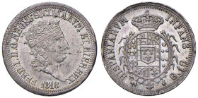 NAPOLI Ferdinando I di Borbone (1816-1825) Carlino 1818 - Nomisma 807 AG (g 2,30)