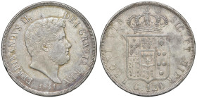 NAPOLI Ferdinando II di Borbone (1830-1859) Piastra 1841 Testa grande - Nomisma 945 AG (g 27,42) RRR
