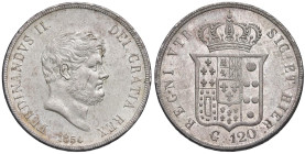 NAPOLI Ferdinando II di Borbone (1830-1859) Piastra 1854 - Nomisma 962 AG (g 27,63)