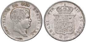 NAPOLI Ferdinando II di Borbone (1830-1859) Mezza piastra 1832 - Nomisma 978 AG (g 13,77) RRR