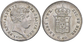 NAPOLI Ferdinando II di Borbone (1830-1859) Carlino 1836 - Nomisma 1049 AG (g 2,32)