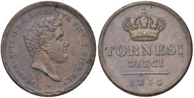 NAPOLI Ferdinando II di Borbone (1830-1859) 10 Tornesi 1844 - Nomisma 1119 CU (g 30,80) RR