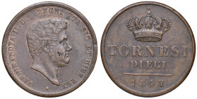NAPOLI Ferdinando II di Borbone (1830-1859) 10 Tornesi 1847 - Nomisma 1123 CU (g 33,74) R Mancanza di metallo.