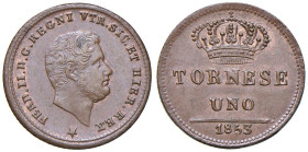 NAPOLI Ferdinando II di Borbone (1830-1859) Tornese 1853 - Nomisma 1248 CU (g 3,17)