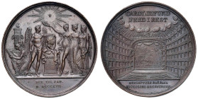 NAPOLI Ferdinando I di Borbone (1816-1825) Medaglia 1817 Ricostruzione sala del teatro San Carlo dopo l'incendio - AE (g 28,95 - Ø 37 mm)