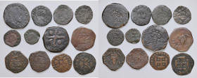 Resto di collezione composto da 12 monete: 1) NAPOLI Filippo II d'Asburgo (1556-1598) Tornese 1599 - Magliocca 154 CU (g 7,71) RRR; 2) NAPOLI Filippo ...