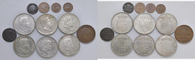 Resto di collezione composto da 12 monete:  1) NAPOLI Ferdinando II di Borbone (1830-1859) Piastra 1840 - Nomisma 942 AG (g 27,46);  2) NAPOLI Ferdina...