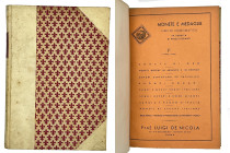 PREZZIARI Volume con rilegati otto prezziari del Prof. Luigi De Nicola, Roma anni 1957-1958, Copertina rigida in pelle chiara e carta decorata.