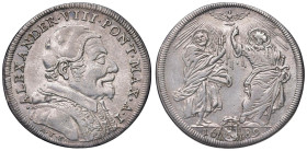 Alessandro VIII (1689-1691) Testone 1689 An. I - Munt. 21 AG (g 9,09) R