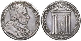 Clemente XI (1700-1721) Piastra 1700 An. I - Munt. 41 AG (g 31,52) RR Foro otturato.